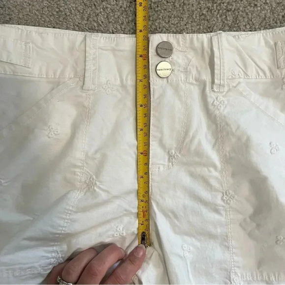 Anthropologie Sanctuary  White Terrain Cropped Cargo Utility Pant Eyelet Detail - Picture 15 of 16